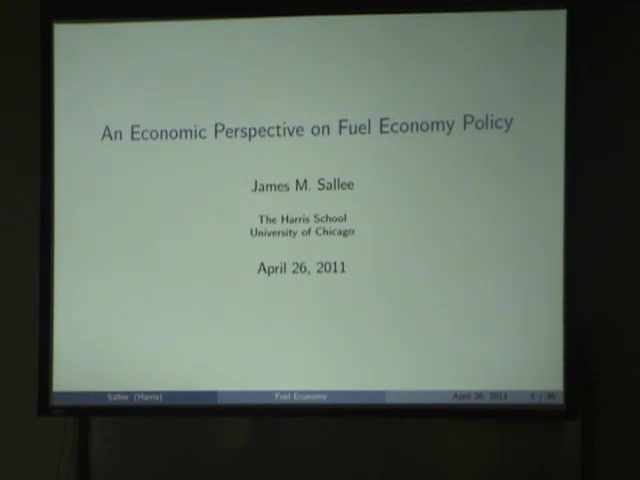 Title Slide: An Economic Perspective on Fuel Economy Policy