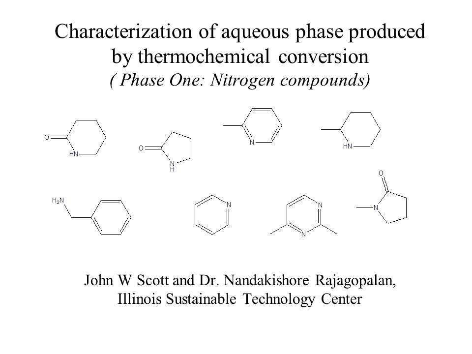 Title Slide: Characterization of Aqueous Phase Production by Thermochemical Conversion
