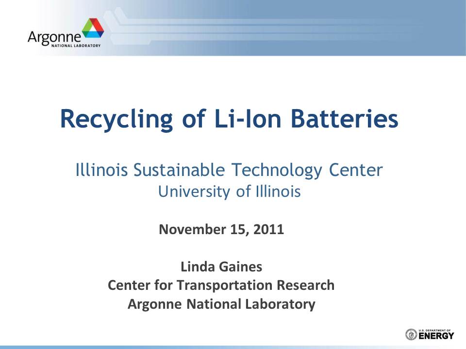 Title Slide: Comparison of Li-ion Battery Recycling Processes