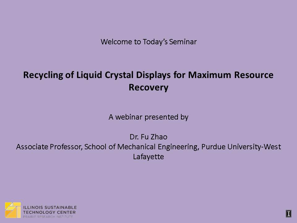 Title Slide: Recycling of Liquid Crystal Displays