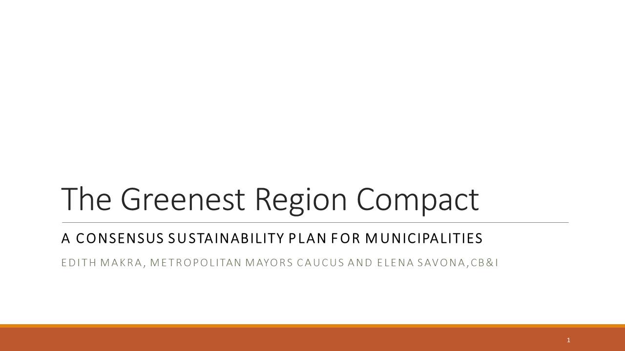 Title Slide: Greenest Region Compact