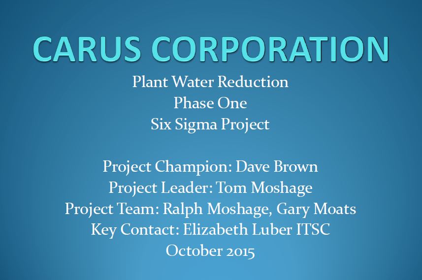 Title Slide: Carus Corporation